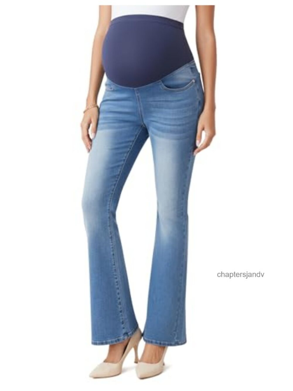 Maternity Jeans Over Belly Slim Stretch Flare Pants Casual Work
